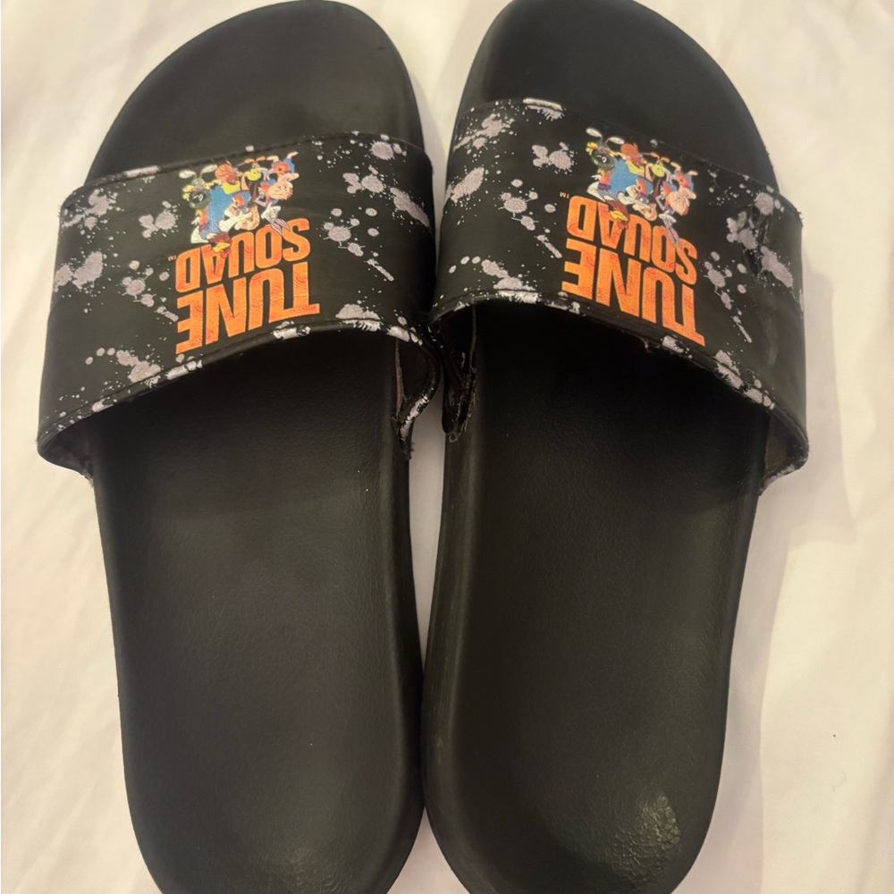 Black Tune Squad Graphic Women's/Men’s Slide Sandals Unisex